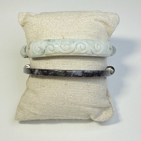 Black Ink Jade Half Bangle Bracelet | Natural Wu Ji Jade, Artisan Jewelry - Picture 10 of 13